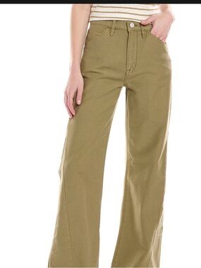Frame Denim Le Baggy Palazzo in sage
